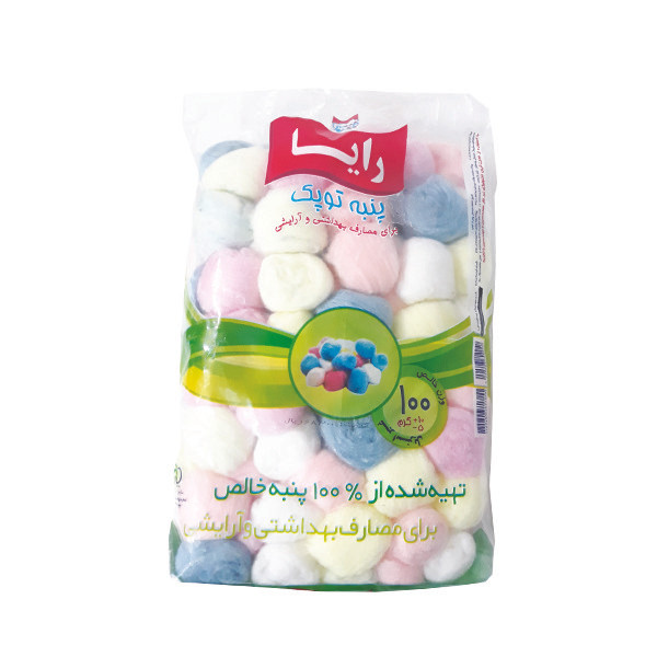 پنبه توپک رنگی رایا 100 گرمی